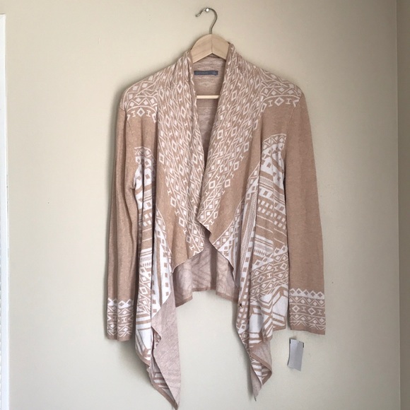 Octavia Sweaters - Octavia Tribal Print Open Face Cardigan Medium